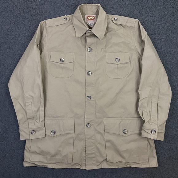 Vintage Banana Republic Safari Jacket Mens 40 Twill Khaki Hunting Bush Field